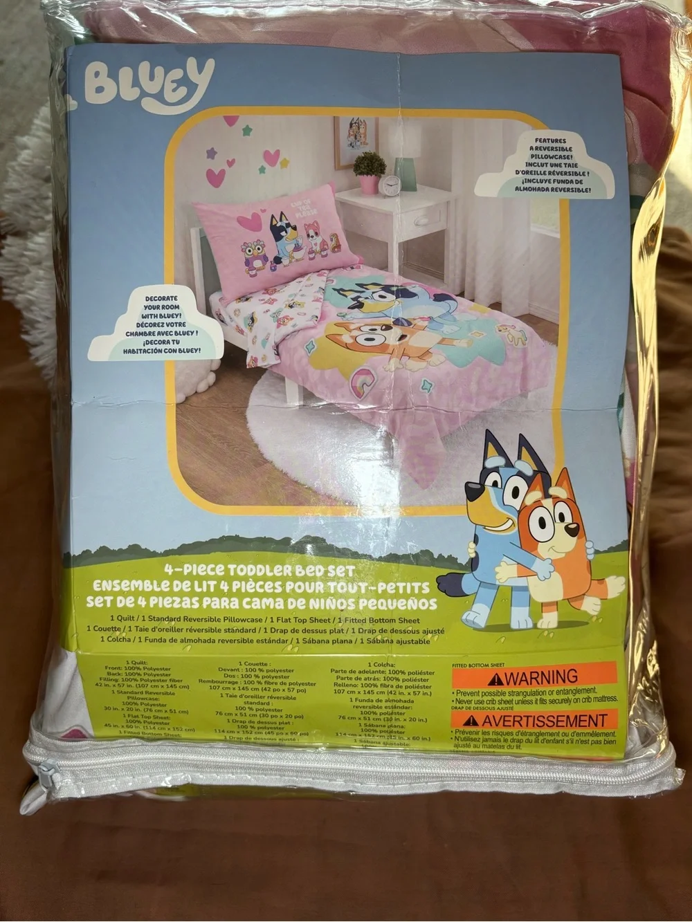 Bluey Pink Toddler Comforter Set - 4-Piece